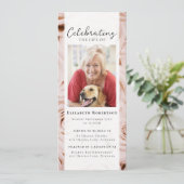 ピンクローズフローラ写真葬式デジタルイベント 招待状 (スタンド正面)