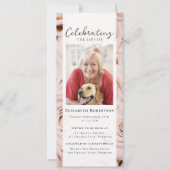 ピンクローズフローラ写真葬式デジタルイベント 招待状 (正面)