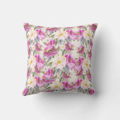 ピンクローズフローラ後を追金ゴールドユーハート クッション (裏面)