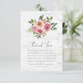 ピンクローズフローラ悔やみや弔慰葬儀 サンキューカード (スタンド正面)