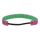 ピンクローズフローラ抽象芸術アート アスレチックヘッドバンド (裏面)