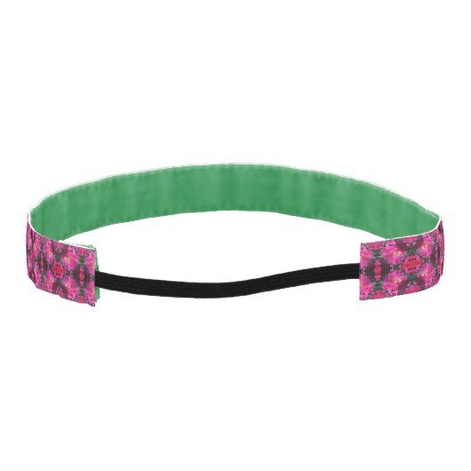 ピンクローズフローラ抽象芸術アート アスレチックヘッドバンド (裏面)