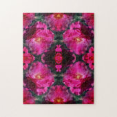 ピンクローズフローラ抽象芸術アート ジグソーパズル (縦)