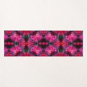 ピンクローズフローラ抽象芸術アート ヨガマット (正面(横))