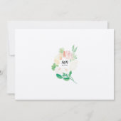 ピンクローズフローラ水彩 招待状 (裏面)