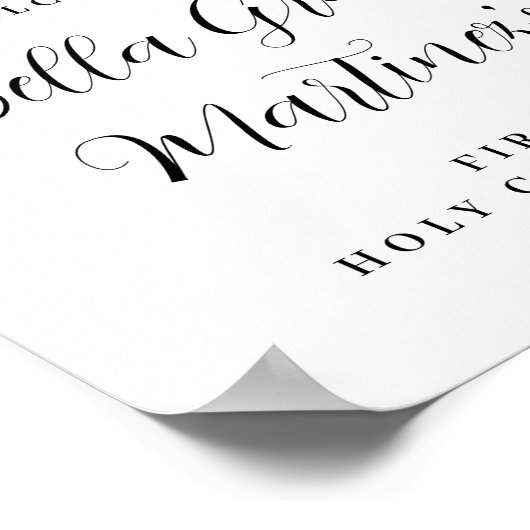 ピンクローズフローラ第一聖体拝領サイン ポスター (角)