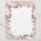 ピンクローズフローラ紙シート (正面/裏面)