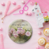 ピンクローズフローラ紙プレート信仰聖なる書物、 経典 ペーパープレート (パーティー)