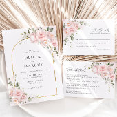 ピンクローズフローラ結婚の詳細エンクロージャカード エンクロージャーカード