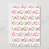 ピンクローズフローラ結婚式の日付を保存 セーブザデート (裏面)