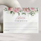 ピンクローズフローラ花赤ちゃんシャワー アドバイスカード