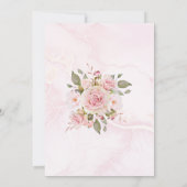 ピンクローズフローラ開花ベビーシャワーありがとう サンキューカード (裏面)