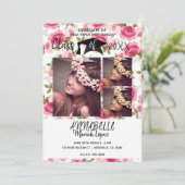ピンクローズフローラ開花卒業パーティー3写真 招待状 (スタンド正面)