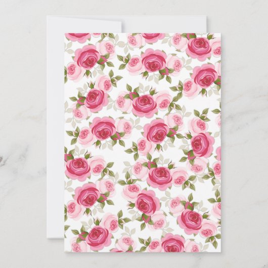 ピンクローズフローラ開花卒業パーティー3写真 招待状 (裏面)