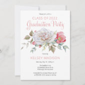 ピンクローズフローラ開花卒業パーティー 招待状 (正面)