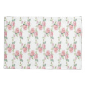 ピンクローズフローラ離れグリーンズ枕ケース 枕カバー (裏面)