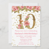 ピンクローズフローラ10thバースデーパーティー 招待状 (正面)