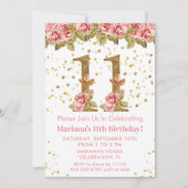 ピンクローズフローラ11thバースデーパーティー 招待状 (正面)