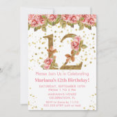 ピンクローズフローラ12thバースデーパーティー 招待状 (正面)