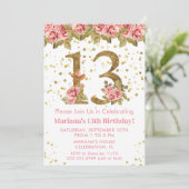 ピンクローズフローラ13thバースデーパーティー 招待状 (スタンド正面)