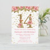 ピンクローズフローラ14thバースデーパーティー 招待状 (スタンド正面)