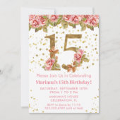 ピンクローズフローラ15thバースデーパーティー 招待状 (正面)