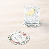 ピンクローズフローラ60誕生日ありがとう ペーパーコースター (インサイチュ)