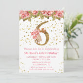 ピンクローズフローラ6thバースデーパーティー 招待状 (スタンド正面)