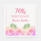 ピンクローズフローラ70thバースデーパーティー スタンダードランチョンナプキン (正面)