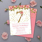 ピンクローズフローラ7thバースデーパーティー 招待状
