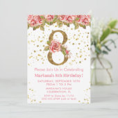 ピンクローズフローラ8thバースデーパーティー 招待状 (スタンド正面)