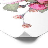 ピンクローズフローラ90th誕生日ウェルカムサイン ポスター (角)