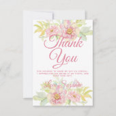 ピンクローズフローラ サンキューカード (正面)