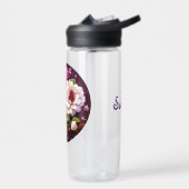 ピンクローズフローラ パーソナライズされた ウォーターボトル (左面)