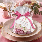 ピンクローズフローラ |蝶金ゴールドクロスありがとう フェイバータグ