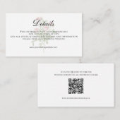 ピンクローズフローラQRコード結婚の詳細 エンクロージャーカード (正面/裏面)