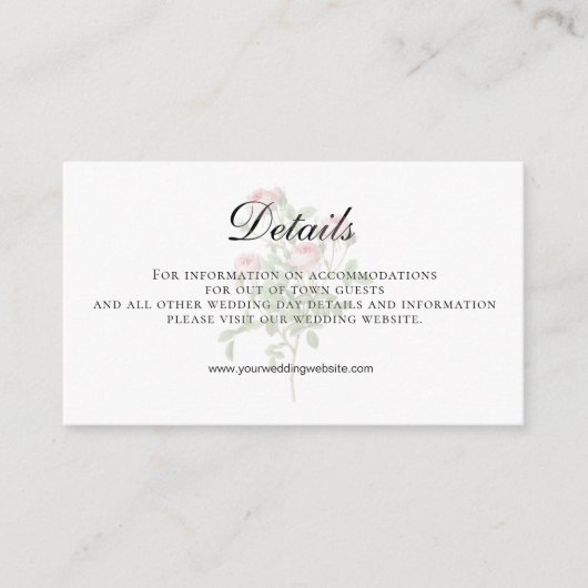 ピンクローズフローラQRコード結婚の詳細 エンクロージャーカード (正面)