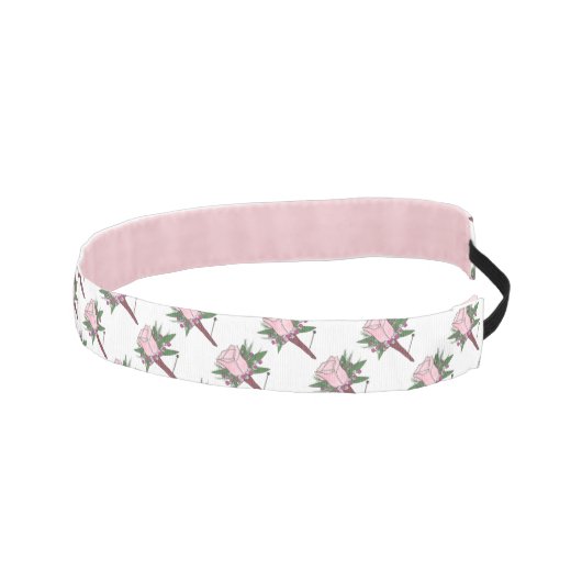 ピンクローズブトニエールフローラプロム結婚ズヘッドバンド アスレチックヘッドバンド (右)