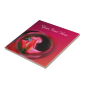 ピンクローズブドフラワーアート タイル (側面)