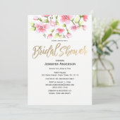 ピンクローズブドフローラブライダルシャワー 招待状 (スタンド正面)