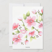 ピンクローズブドフローラブライダルシャワー 招待状 (裏面)