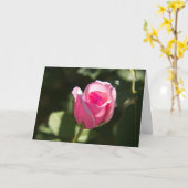 ピンクローズブド悔やみや弔慰 カード (黄色い花)