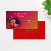 ピンクローズブド抽象芸術フラワーアート名刺 (デスク)