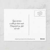 ピンクローズブド抽象芸術フローラサンキューハガキ ポストカード (裏面)