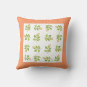 ピンクローズブド装飾用クッション、クッション、アプリコ縁どット クッション (裏面)