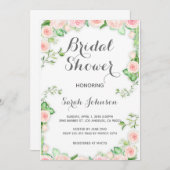 ピンクローズブライダルシャワーインビテーション 招待状 (正面/裏面)