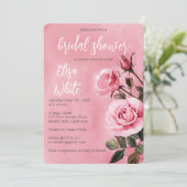ピンクローズブライダルシャワーカスタム 招待状 (スタンド正面)