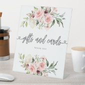 ピンクローズブライダルシャワーギフトとカード 台座サイン (インサイチュ)