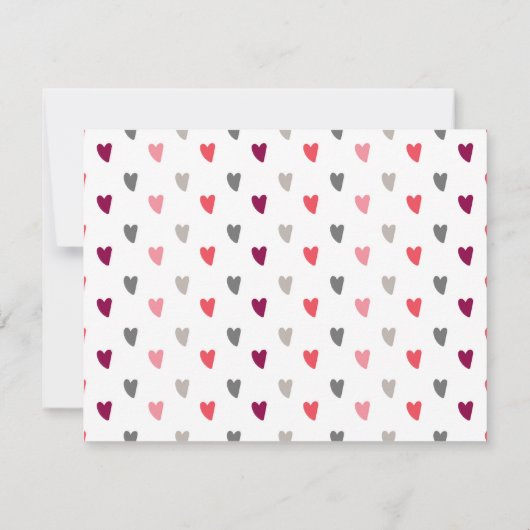 ピンクローズブライダルシャワーサンキューカード カード (裏面)