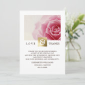 ピンクローズブライダルシャワーサンキューフォトカード サンキューカード (スタンド正面)